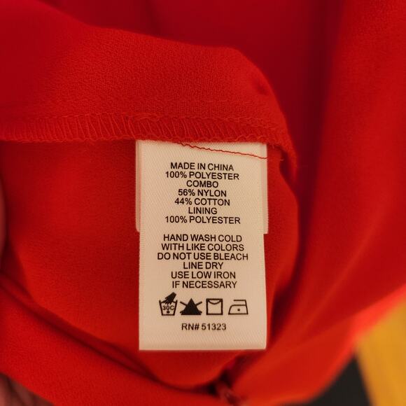 CeCe Red Straight Leg Jumpsuit with Tie Waist, Size 2 - Picture 12 of 12